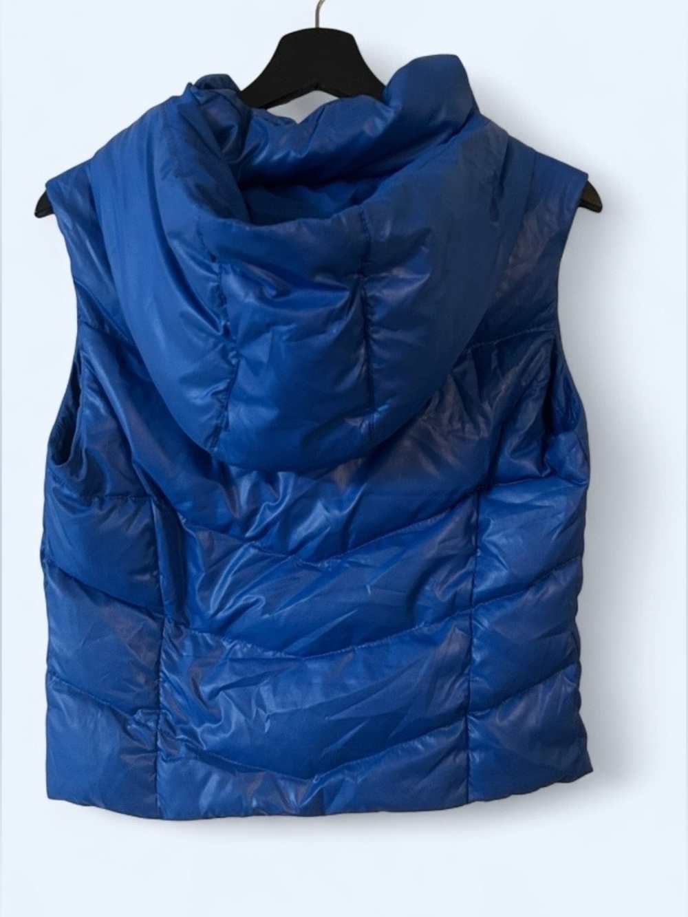 Hollister Blue Puffer Vest Hooded Zip Up Jacket - Size M - Picture 4 of 6